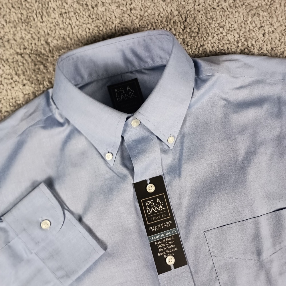 NEW Jos A Bank Traveler 15 1/2-33 Traditional Fit Stretch Mens Shirt NWT